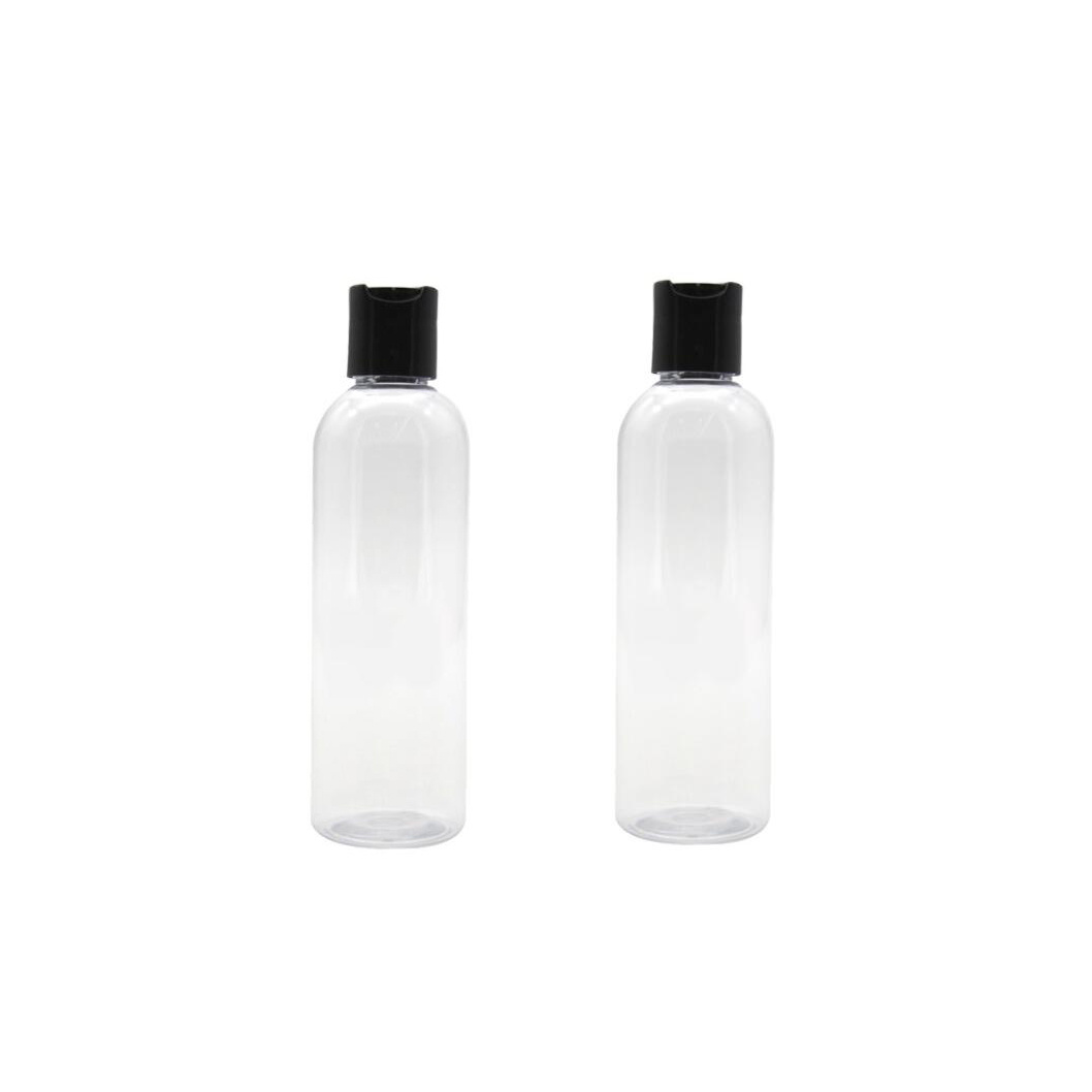 8 oz / 250 ml Clear PET (BPA Free) Plastic Oblong Flask Style