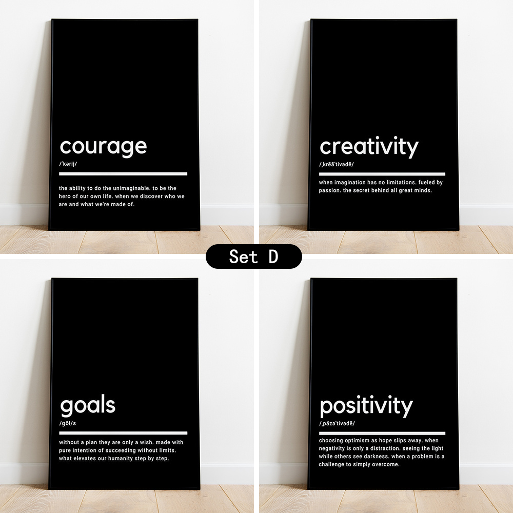 Canvas Print Posters Black Ground Minimalistic Motivational - Temu