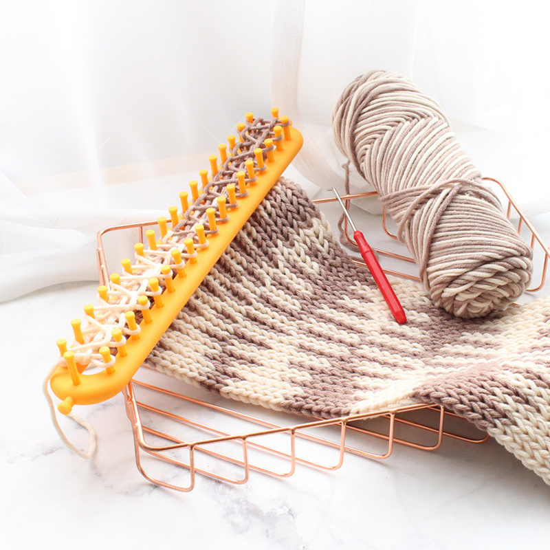 Random Color Weaving Loom Knitting Kit Plastic Pompom Sock - Temu Japan
