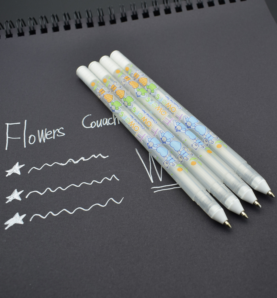 White Colored Gel Pens White Ink Marker Ballpen School Stationary Office  Supplies - Temu