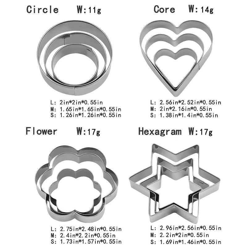 Cookie Cutters Shapes Baking Set Flower Round Heart Star - Temu