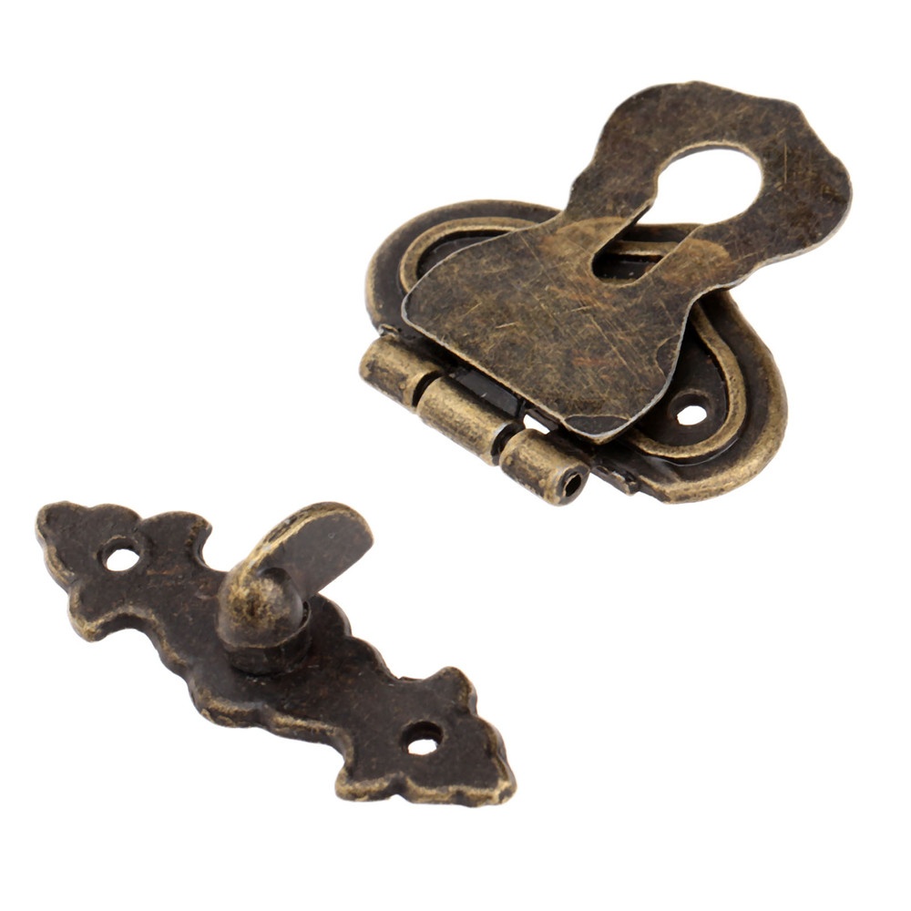 Antique Metal Lock Decorative Hasps Hook Gift Wooden Jewelry Box Padlock  With Screws Vintage Furniture Hardware 3 Size - Temu
