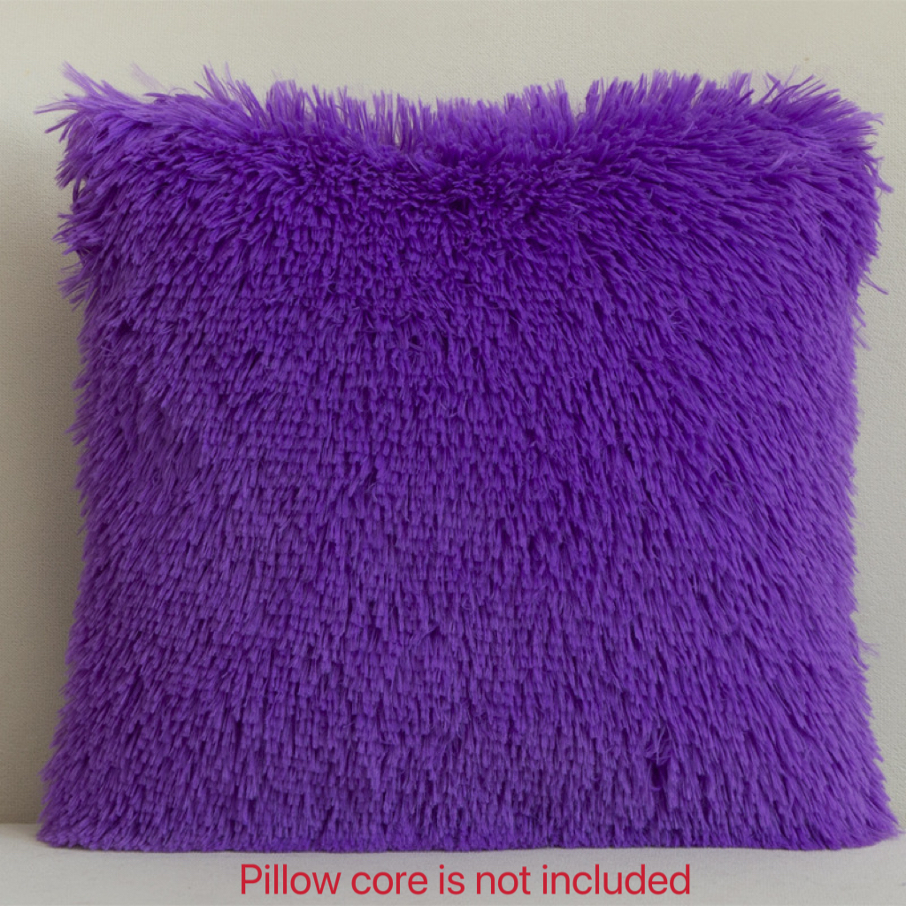 Set of 2 Fluffy Faux Fur Cushion Soft Artificial Fur Throw Pillowcase Fluffy Fur Fur Pillow Decorative Throw Pillow Cushion Case for Sofa Bedroom