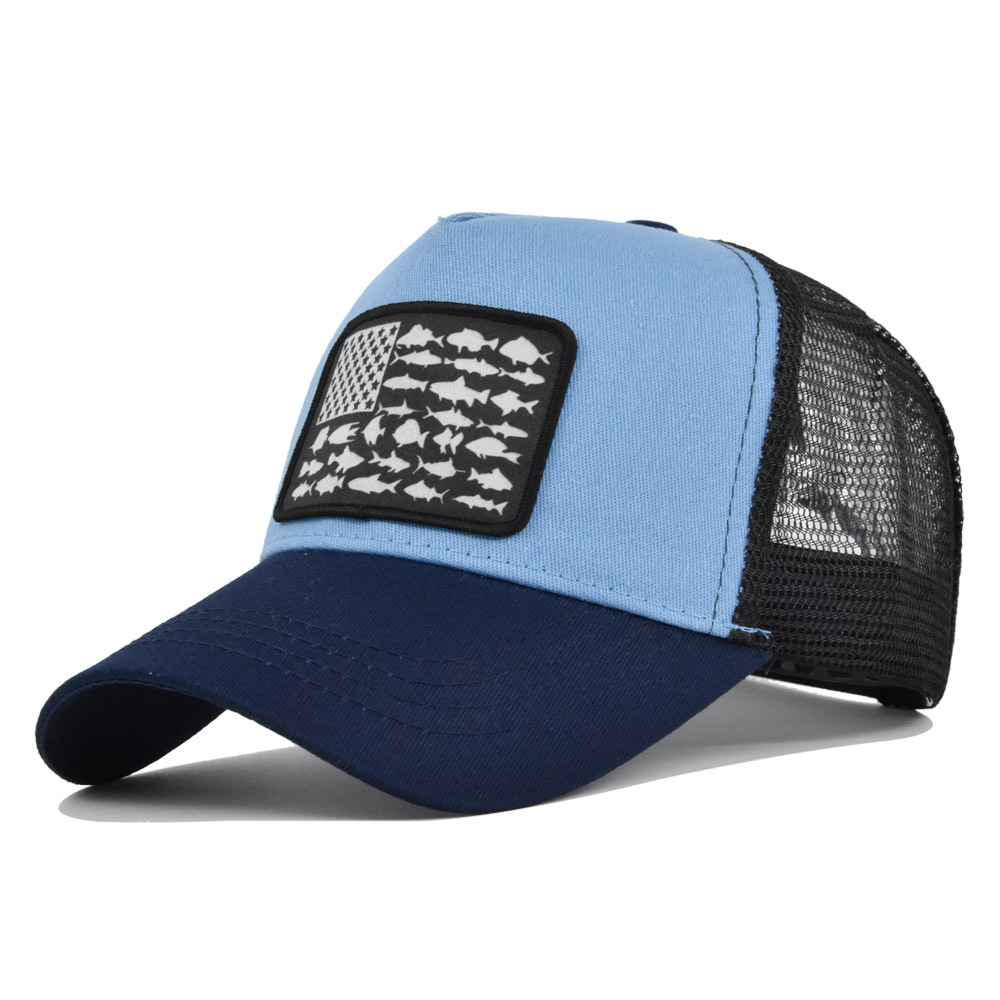 unisex USA Flag Embroidered Mesh Baseball Breathable Adjustable Sun Screen Trucker Hat, Trucker for Outdoor Fishing Hiking,Temu