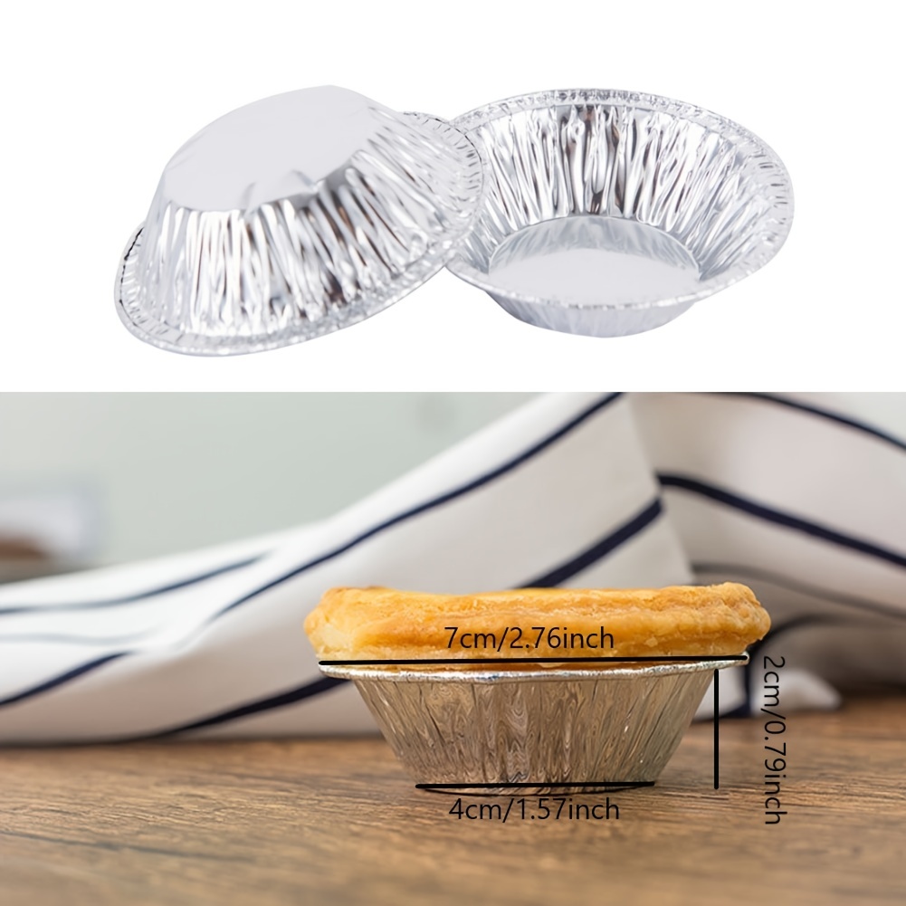 2.6 Inch Round Pie Tart Small Tin Foil Pans Disposable Aluminum Mini Pie  Pans for Baking, Cooking Supplies 