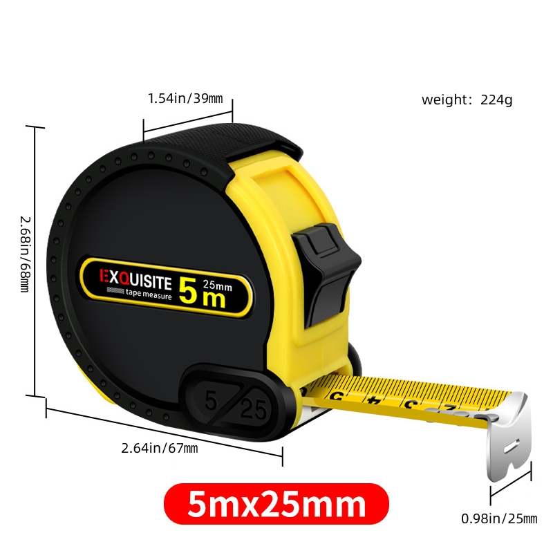 1pc 1.64ft Tape Measure, Self-locking Steel Retractable Ruler, Magnetic  Claw Tip Measuring Tape