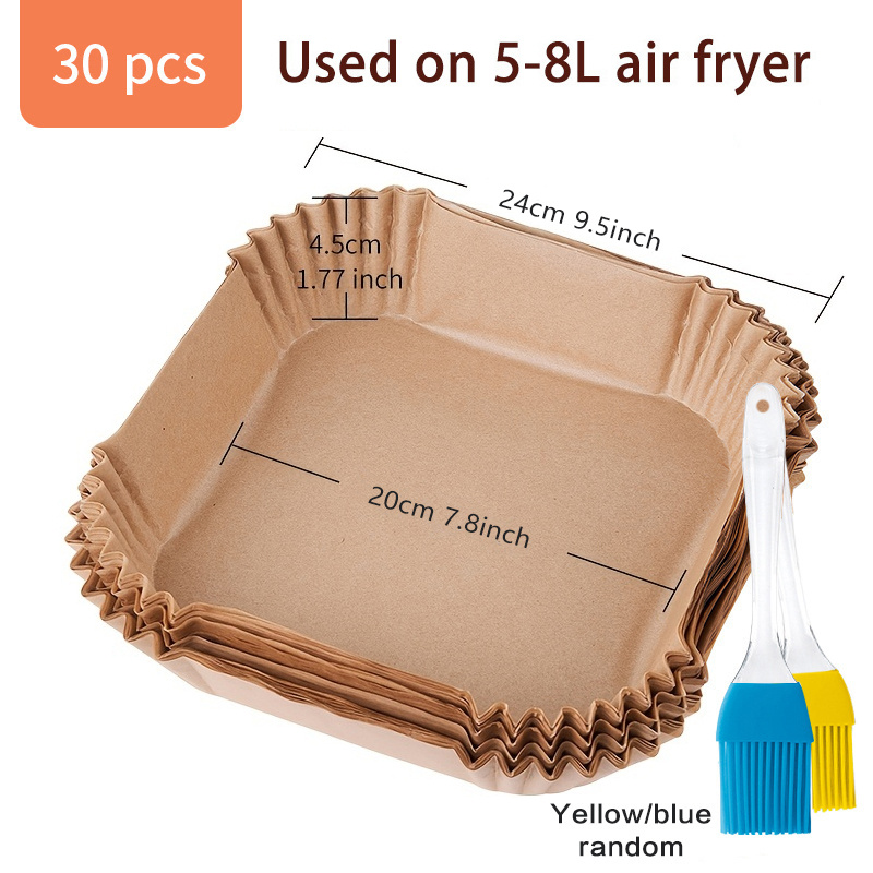 30 Pcs Air Fryer Parchment Paper, Oven Liners, Non-Stick Disposable Unperforated Liners, for Frying Pan, Oven, Microwave, Air Fryer, Size: Small