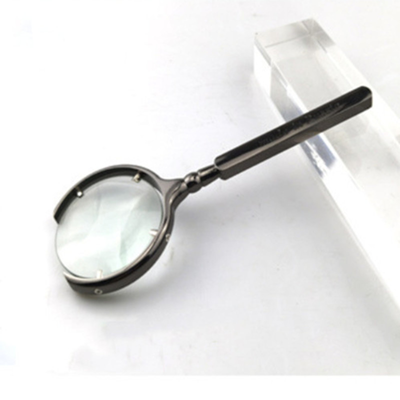70mm 10x Handheld Magnifying Glass Shatterproof Reading Magnifier, Real Glass Magnifying Lens with Imitation Mahogany Handle for Science, Reading