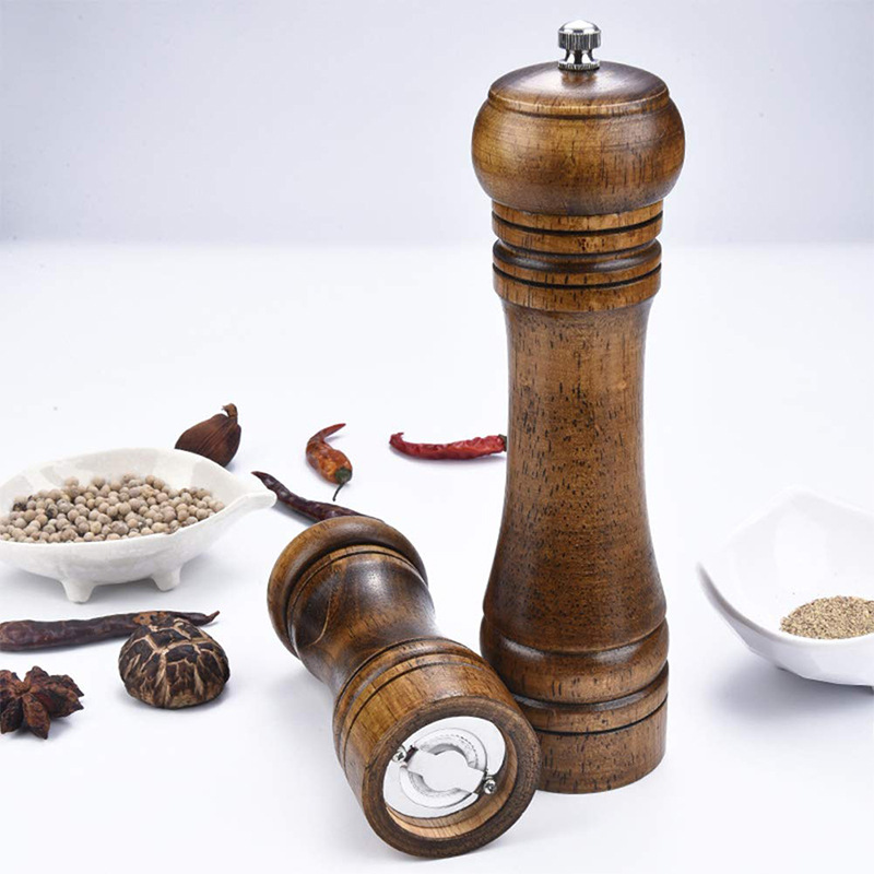 Wooden Salt And Pepper Grinder Set Black Beechwood - Temu