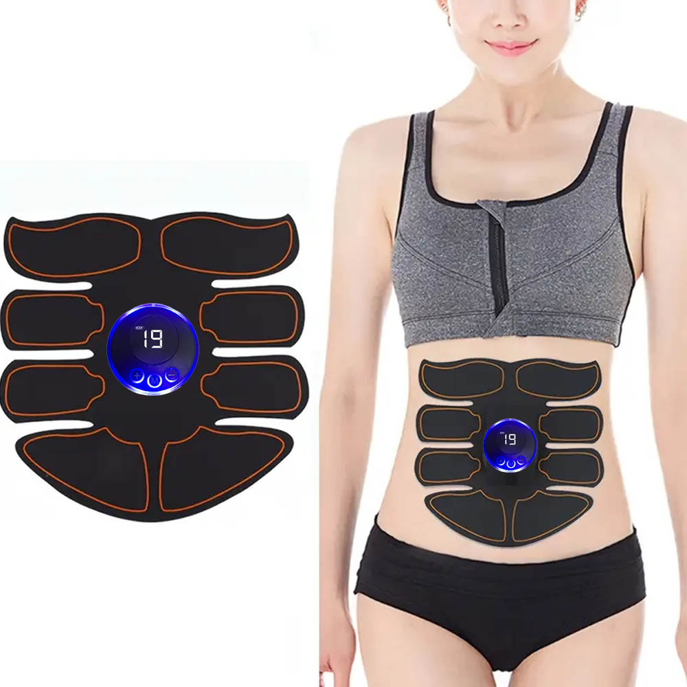 SPORTLIMIT Abdominal Muscle Toner, Portable Fitness Workout Equipment for  Men Woman Abdomen/Arm/Leg Home Office Exercise,10pcs Free Gel Pads Abs  Stimulator