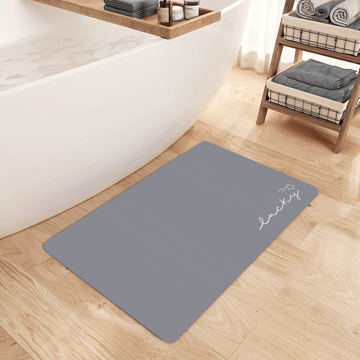 Bathroom Absorbent Floor Mat, Non-slip Quick-drying Anti-dirty Bathroom Mat,  Thickened Door Mat, Coral Fleece Carpet, Household Three-piece Set - Temu