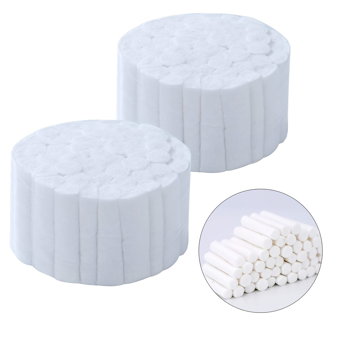 200pcs Disposable Dental Medical Surgical Cotton Rolls Tooth Gem  High-purity Cotton Roll Dentist Supplies Teeth Whitening