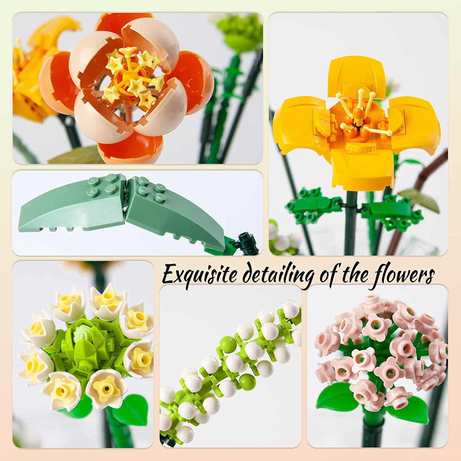Best Deal for YYQPF Bouquet Building Blocks Model, 1331 Pieces Flower