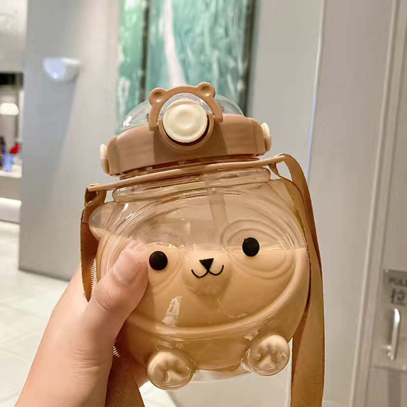 32OZ Bear Water Bottle For Girls Cute Cup With Straw Free Shipping