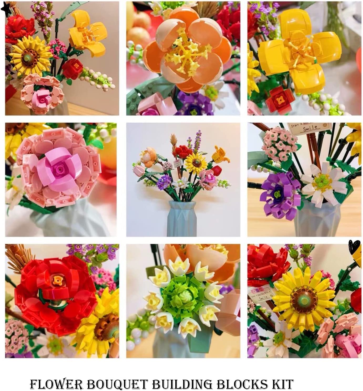 Flowers Bouquet Building Kit Sets, Unique Gift Valentine's Day