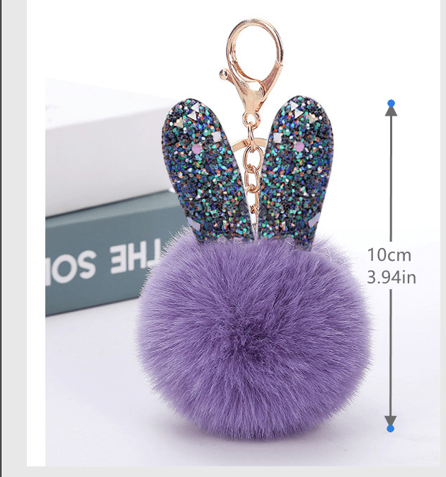Pom Pom Bunny Keychain