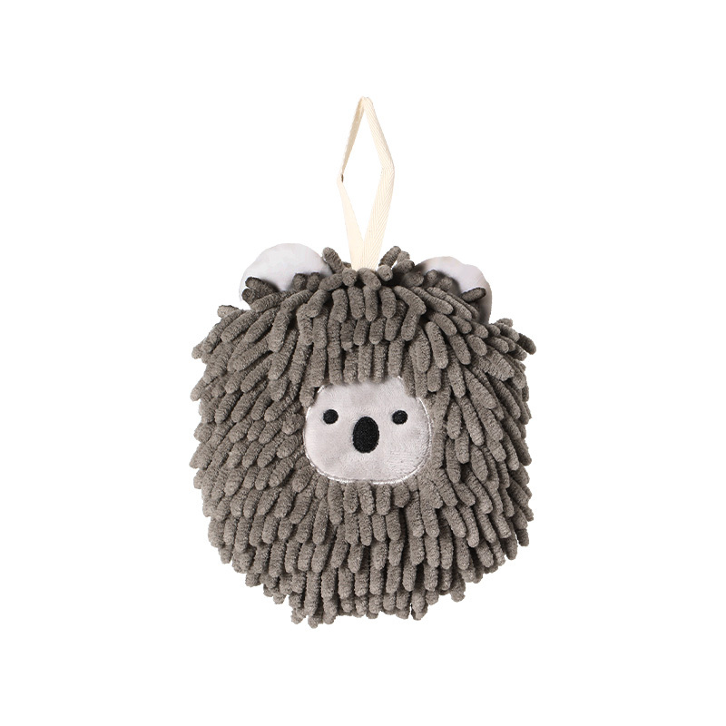 Cute Hedgehog Chenille Hand Towels with Hanging Loops for Kids