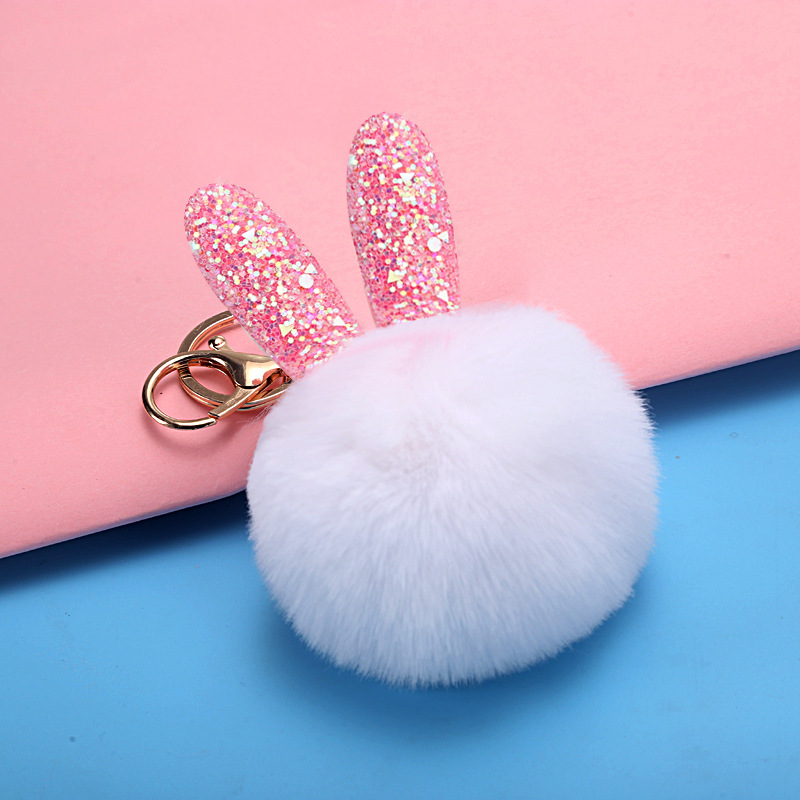 Pom Pom Bunny Keychain