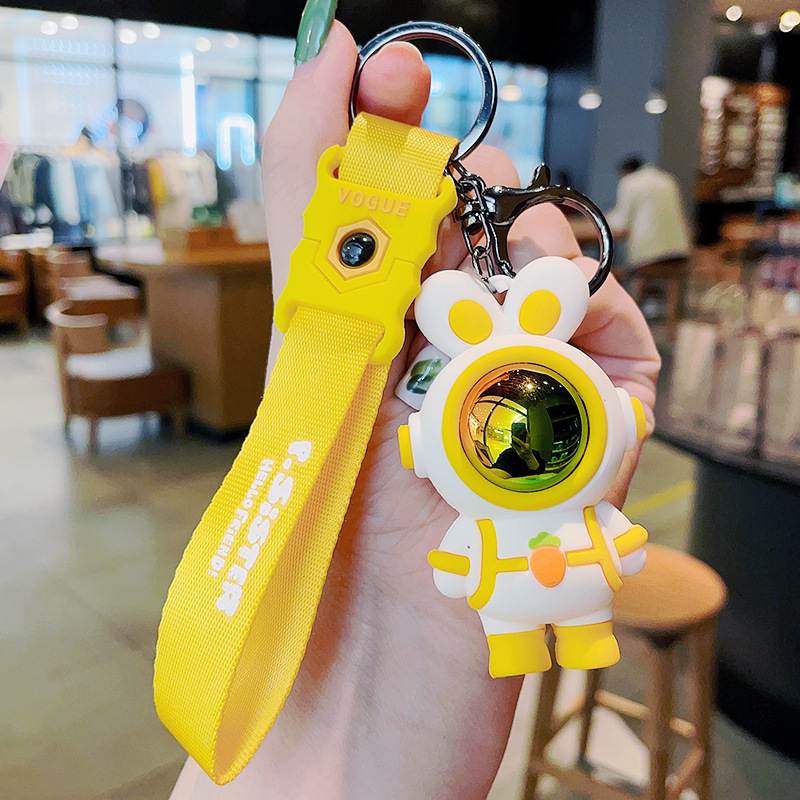 Rabbit Astronaut Keychain with Strap, Perfect Gift