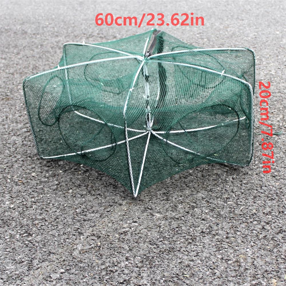 Foldable Crab Trap Portable Bait Traps Fishing Nets Opening Type Fishing Net  for Sea Coarse Game Fishing for Fish Catch and Release(6 Corner Closed  80cm), Nets -  Canada