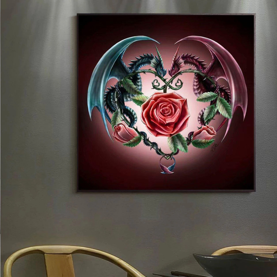 Black Rose Dragon - Diamond Painting Kit – All Diamond Painting