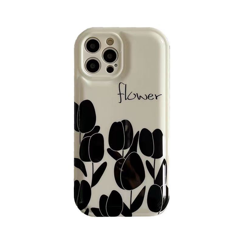 1pc Fashionable Square Shaped Phone Case With Purple Butterfly