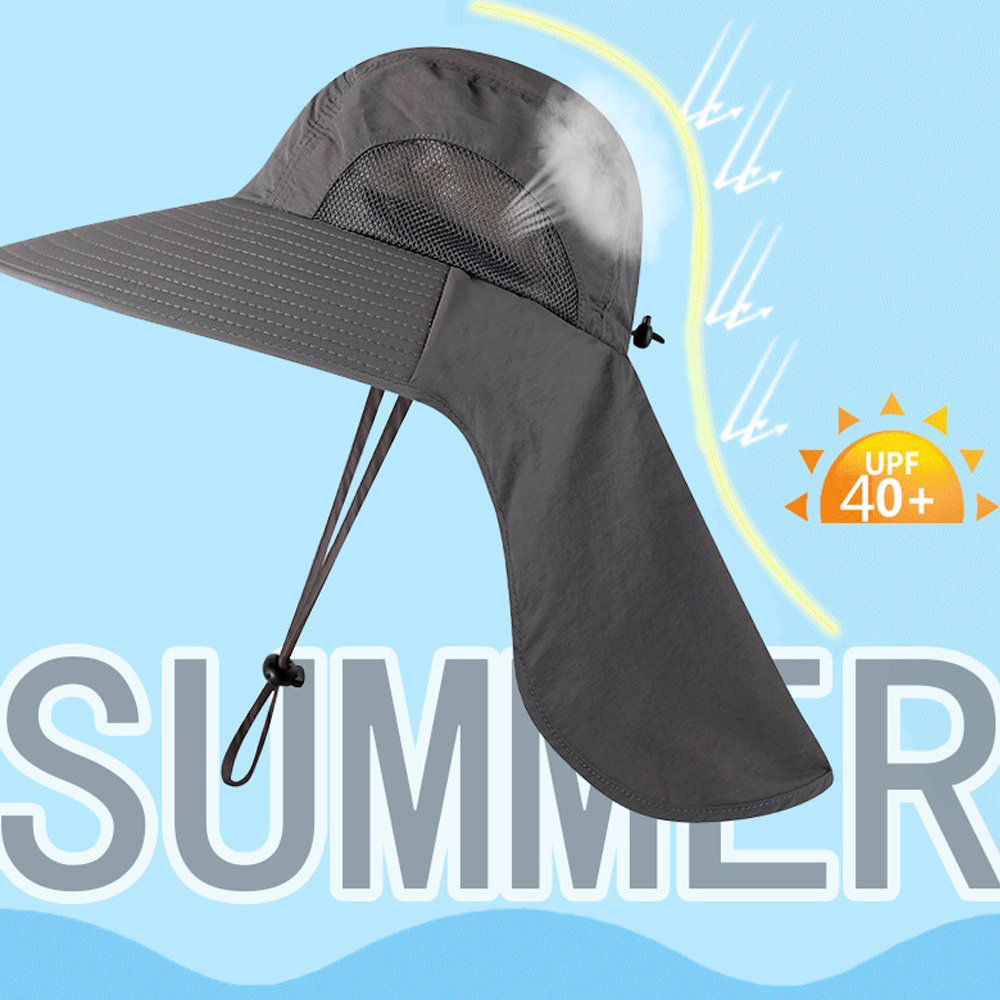 Summer Outdoor Climbing Fishing Hat Men Women Sunscreen Bucket Hats  Breathable Anti-UV Drawstring Fisherman Cap Cycling Sun Caps
