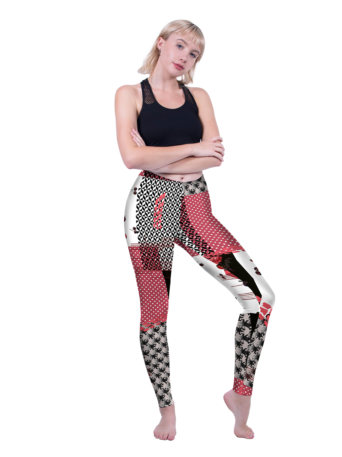 Mujer Leggings acampanados Cereza