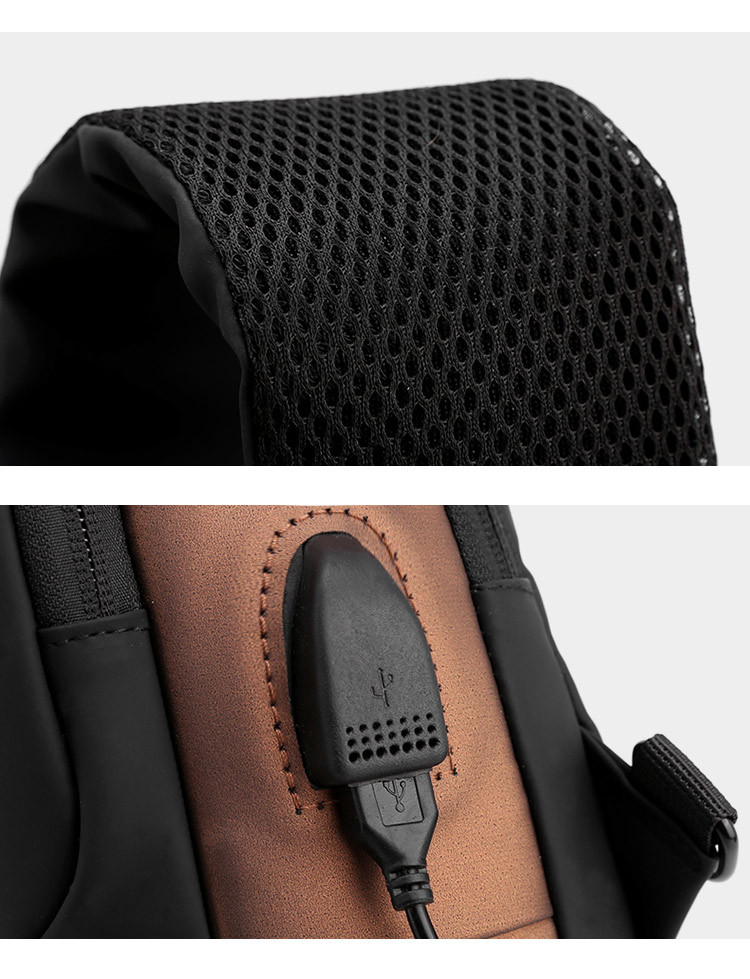 Fashion Casual Sports Combination Lock Antitheft Shoulder Messenger