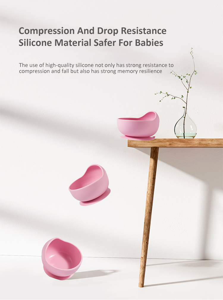 Baby Bowls With Suction 2 Piece Silicone Set With Spoon For Babies Kids
