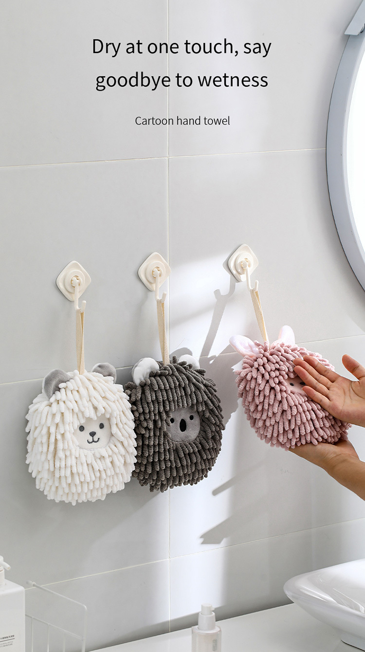 Bathroom Soft Hand Towel Chenille Hanging Towel Kitchen Towels