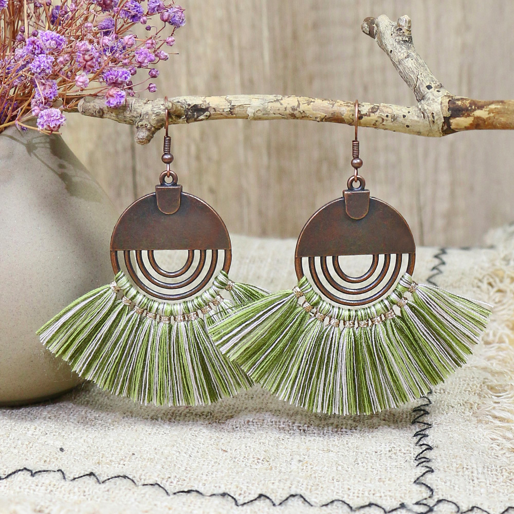 Fan shaped 2025 tassel earrings