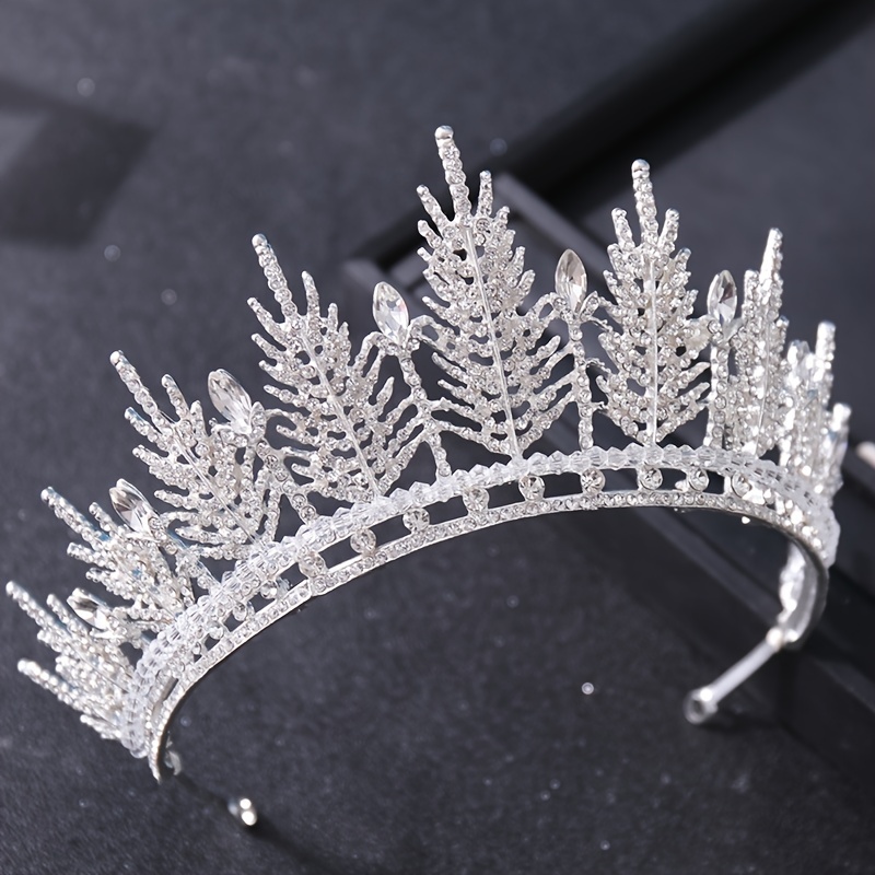 Rhinestone Bridal Tiara Wedding Bridal Crown Silvery Crystal - Temu