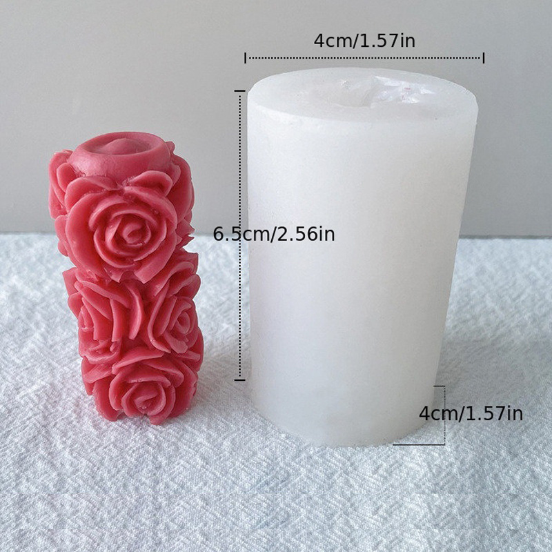 Kitchen Accessories Tools Unique Candle Making Silicone Love Rose Candle  Mold Embossed Butterfly Cylindrical Shape Mould Wedding Birthday Decorations