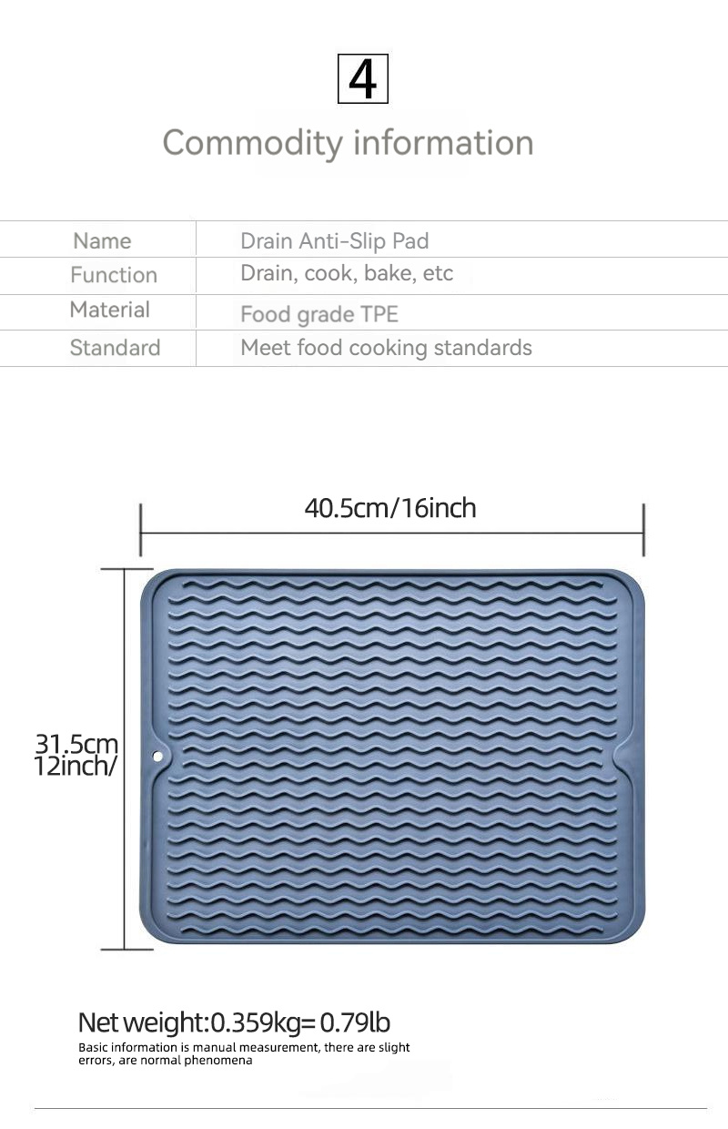 Silicone Dish Drying Mat, Rubber Multi-purpose Drain Mat, Food Grade  Kitchen Sink Protection, Anti-fall Debris Filter Mesh, Non-slip Heat  Insulation Mat, Kitchen Accessories - Temu