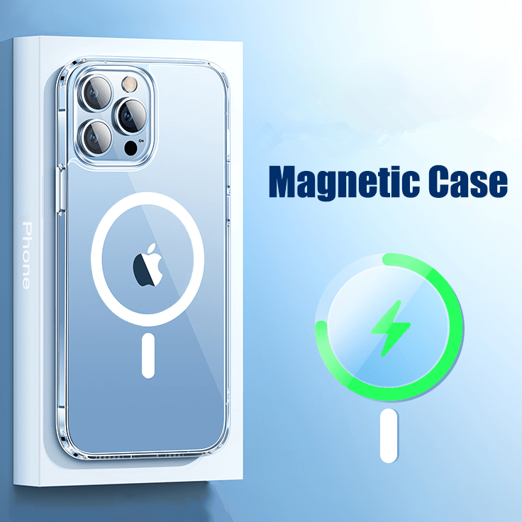 shockproof magnetic wireless charging clear phone case for iphone 14 13 12 11 pro max xr xs plus compatible with magsafe charger details 2