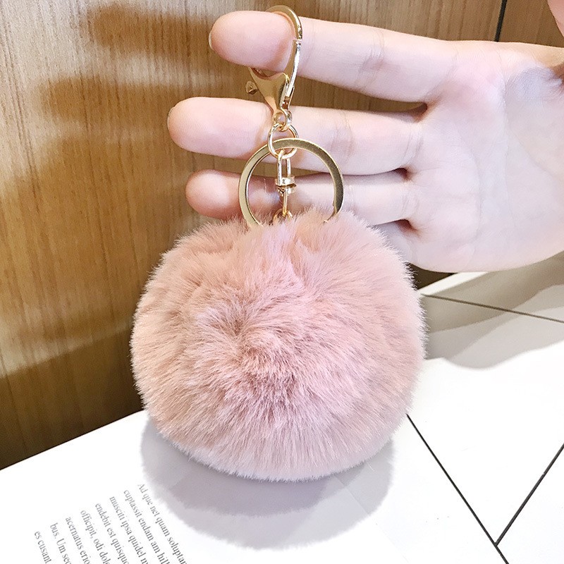 Rabbit Fur Ball Keychain Pendant Bag Ornament