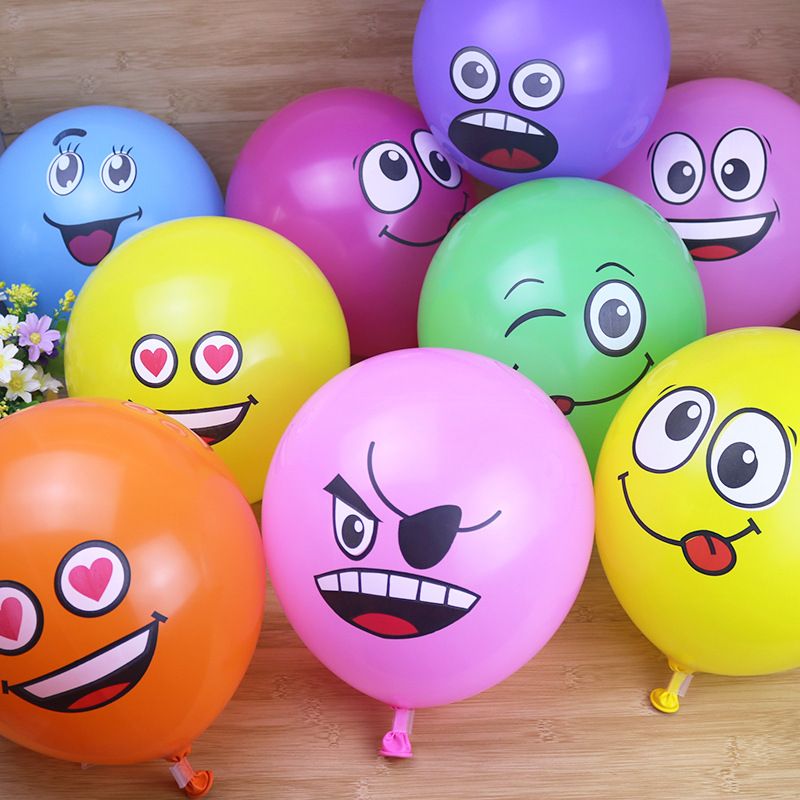 10pcs Cute Balloon 12inch Smile Face Balloon Smiling Cartoon Balloon  Birthday Party Decor | Shop Now For Limited-time Deals | Temu