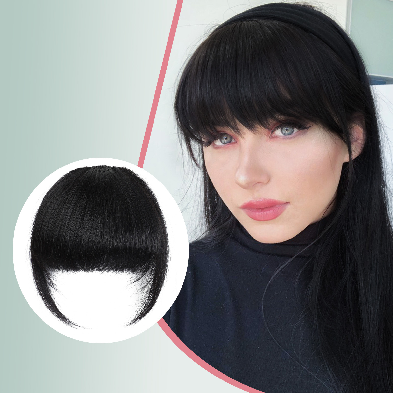 Clip In Bangs Human Hair Bangs Hairpiece Black Clip On Bangs With Temple  Thick Bangs Hair Extensions For Women Black | Free Shipping For New Users |  Temu