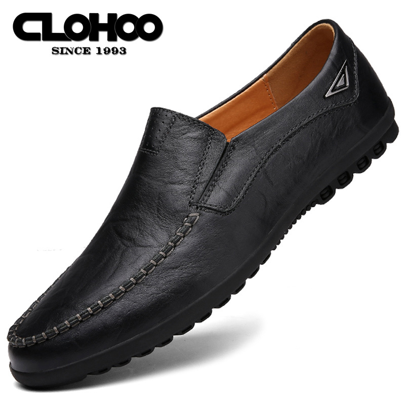 Clohoo Men's Handmade Casual Loafers Non-slip Comfortable Men's Shoes