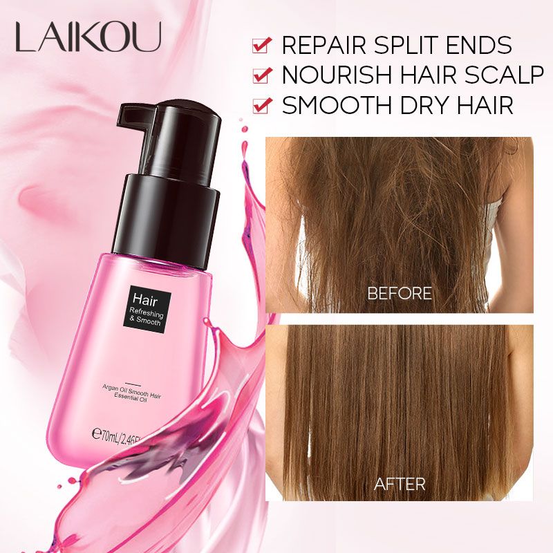 Laikou Argan Oil Hair Care Oil Nourish Scalp Treatment Smooth Dry Damaged Repair  Hair Oil Repair Split Ends | Shop The Latest Trends | Temu