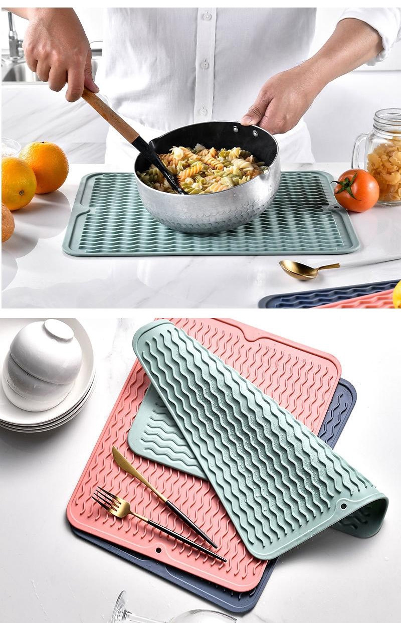 Silicone Dish Drying Mat, Rubber Multi-purpose Drain Mat, Food Grade Kitchen  Sink Protection, Anti-fall Debris Filter Mesh, Non-slip Heat Insulation Mat,  Kitchen Accessories - Temu