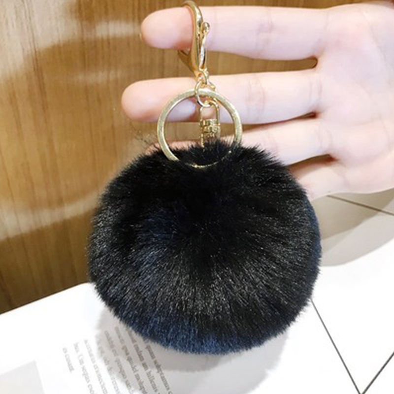Rabbit Fur Ball Keychain Pendant Bag Ornament