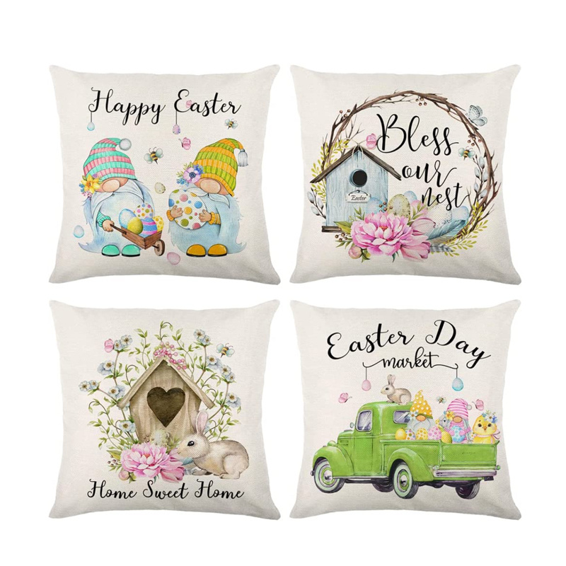 Farmhouse Easter Throw Pillow Covers Spring Easter - Temu