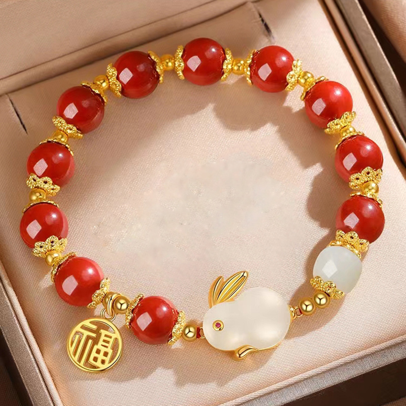 Lucky Brand Beaded Bracelet Chinese Zodiac Lucky Rabbit Hand Jewelry New  Year Jewelry Gift - Temu Australia