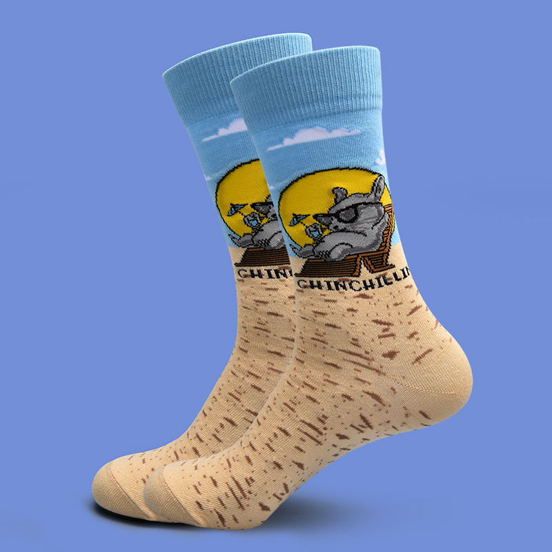 1pair Unisex Cartoon Print Crew Socks For Men Women | Shop Now For ...