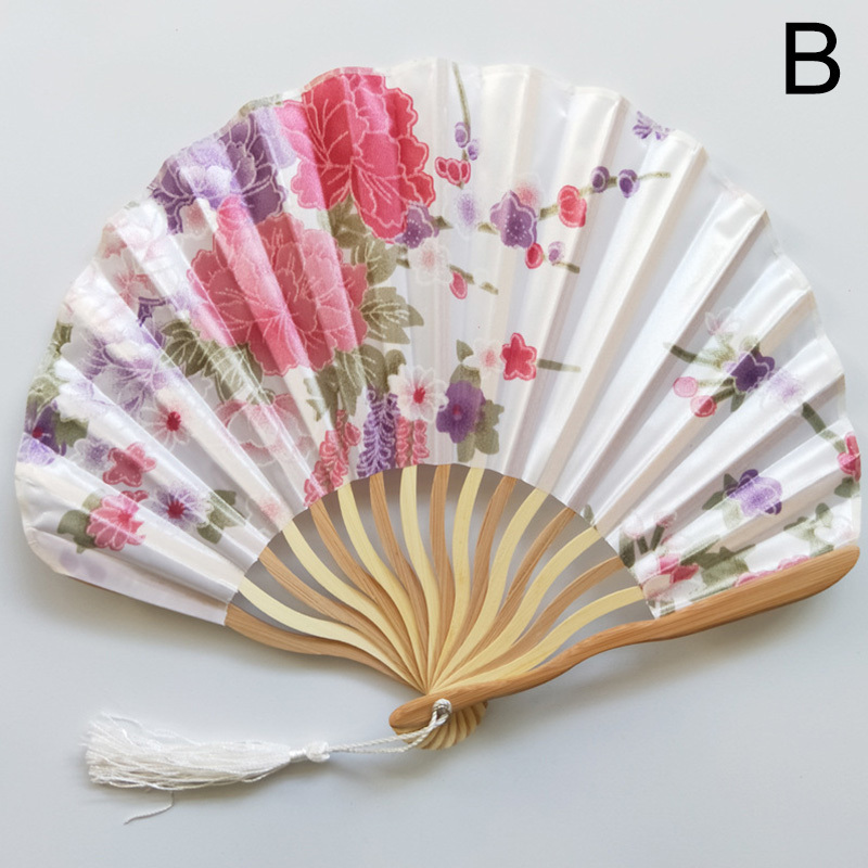 Folding Fan Handheld Fans Chinese Imitation Silk Classical - Temu