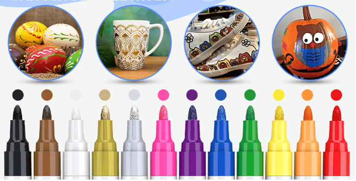 Set de Rotuladores Permanentes, 12 Colores Resistentes al Agua, Plumas de  Pintura de Colores para Pintar Piedras, Usable en Plástico, Madera, Metal,  Marcadores de Neumáticos : : Oficina y papelería