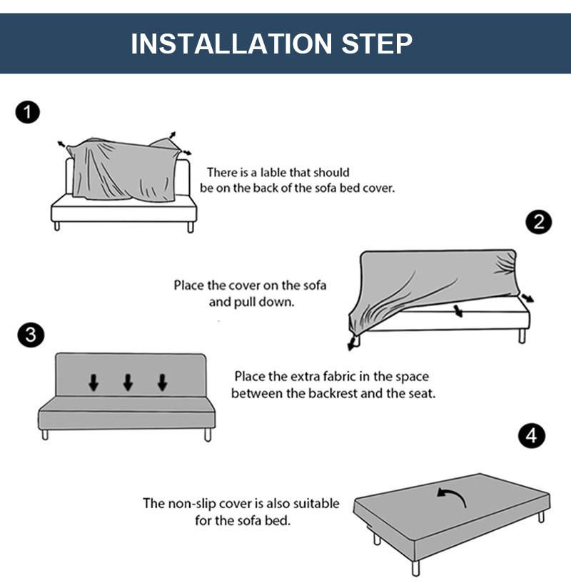 Stretch Futon Cover Armless Sofa Slipcover Foldable Sofa Bed Temu