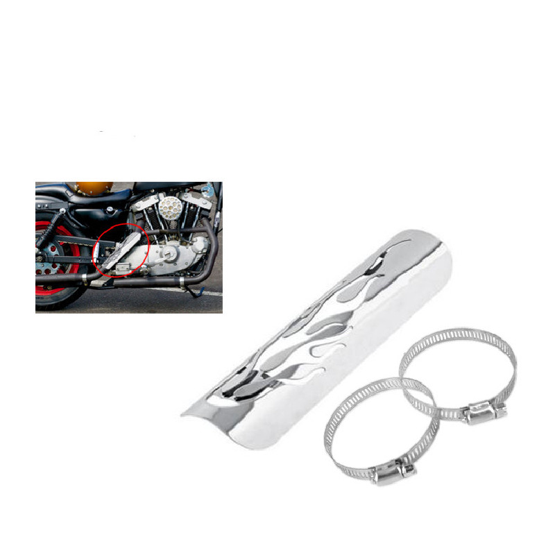 TEMU Universal Motorcycle Modified Flame Exhaust Heat Shield Pipe Dirt Bike For For For Kawasaki Cruiser